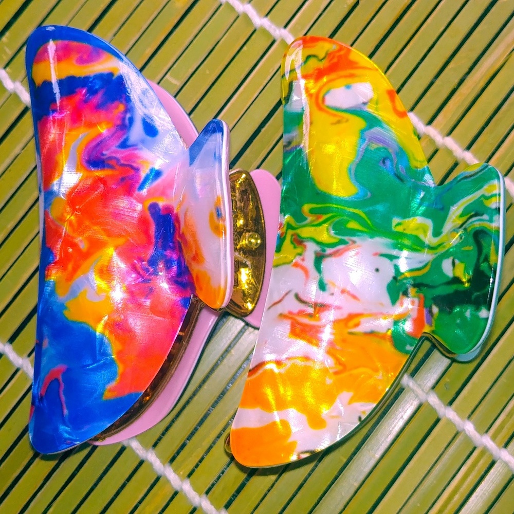 Tye dye hair clips